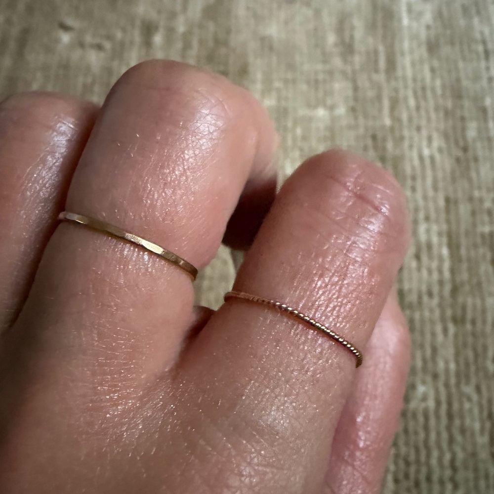 Delicate Gold Stacking Rings - Thin Minimalist Bands - Picture 5 of 5